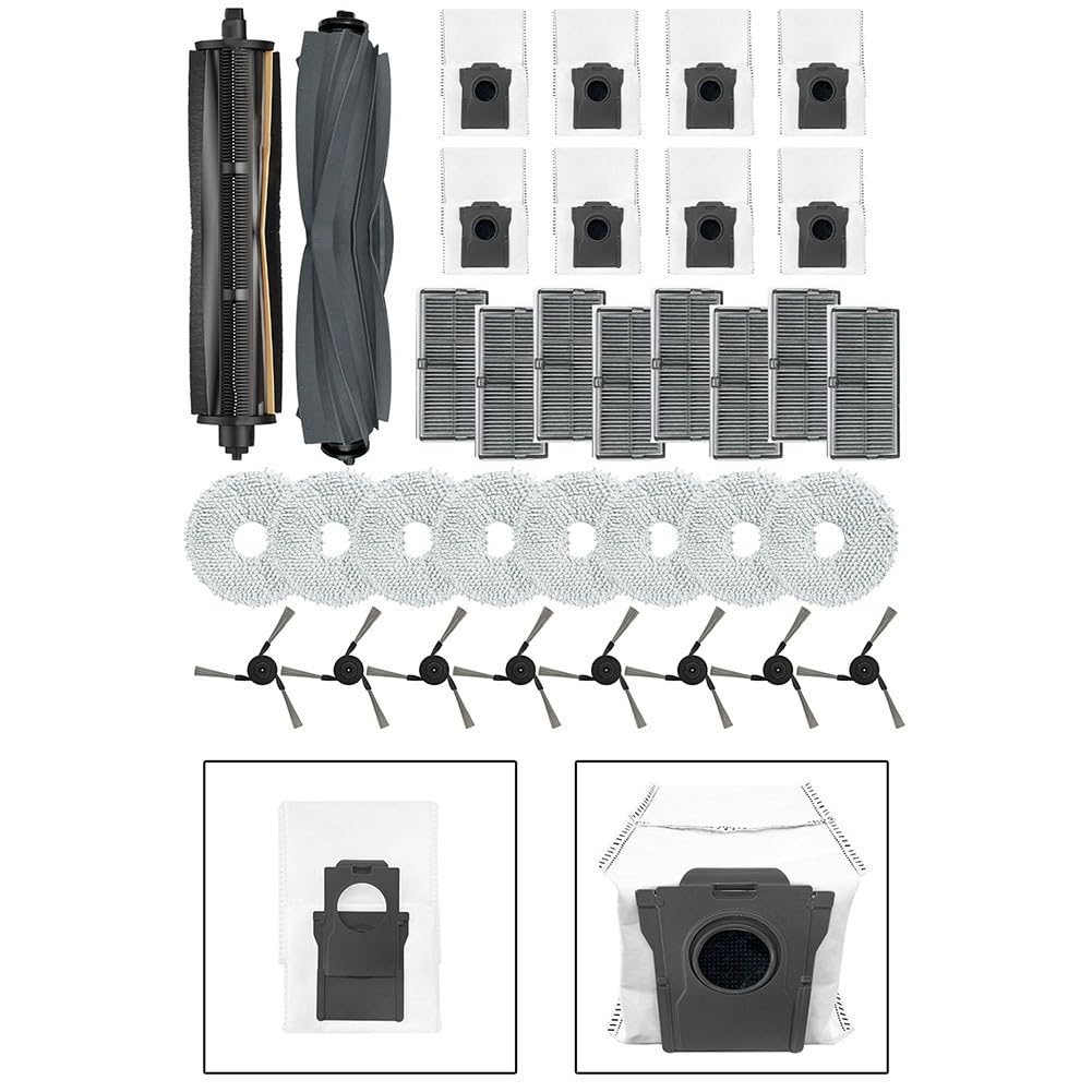 Paquete de 26 piezas de accesorios para robot limpiador E40 y E40, con cepillo principal, cepillos laterales, almohadillas lavables, filtros y bolsas para el polvo