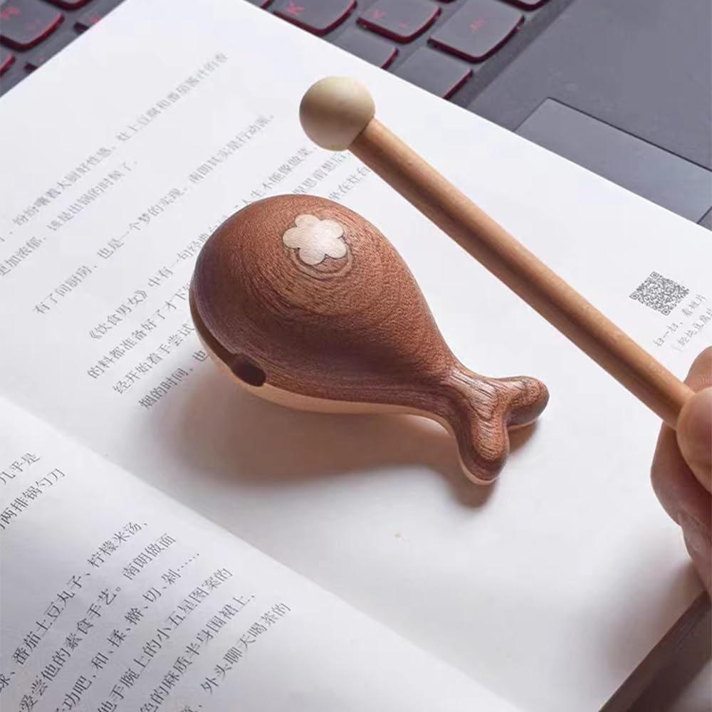 Amazon｜QIUEER木魚 木製(クジラ)最も音のよい木魚 仏壇用の仏具