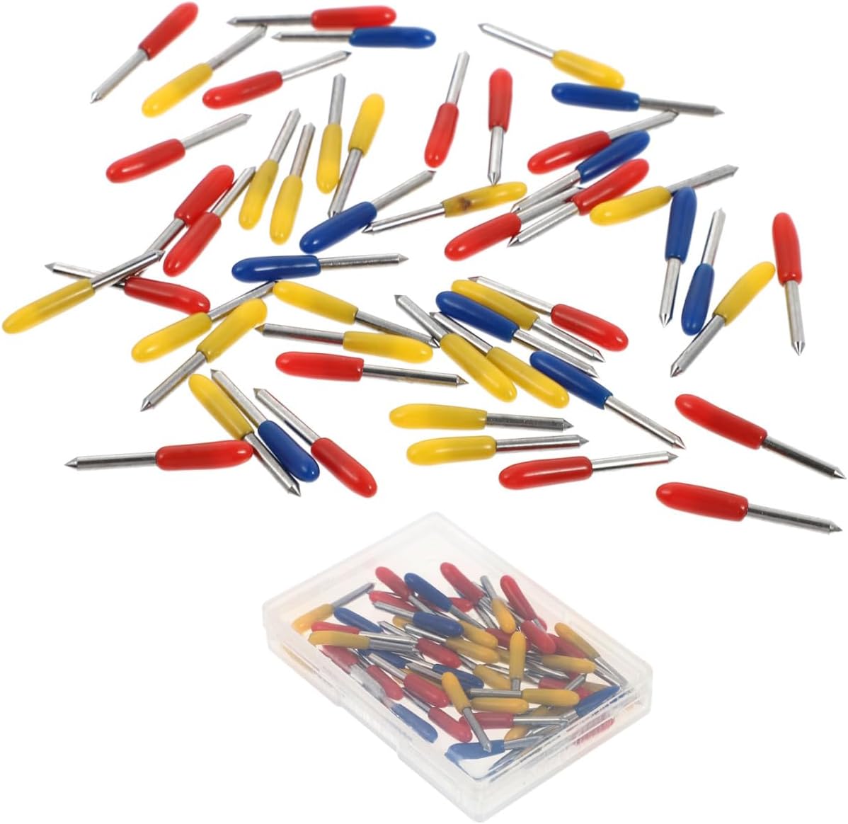 DOITOOL 50pcs Replacement Blades for Cutting Machines Tungsten Lettering Knife Cutters for Vinyl Fabric Cutting