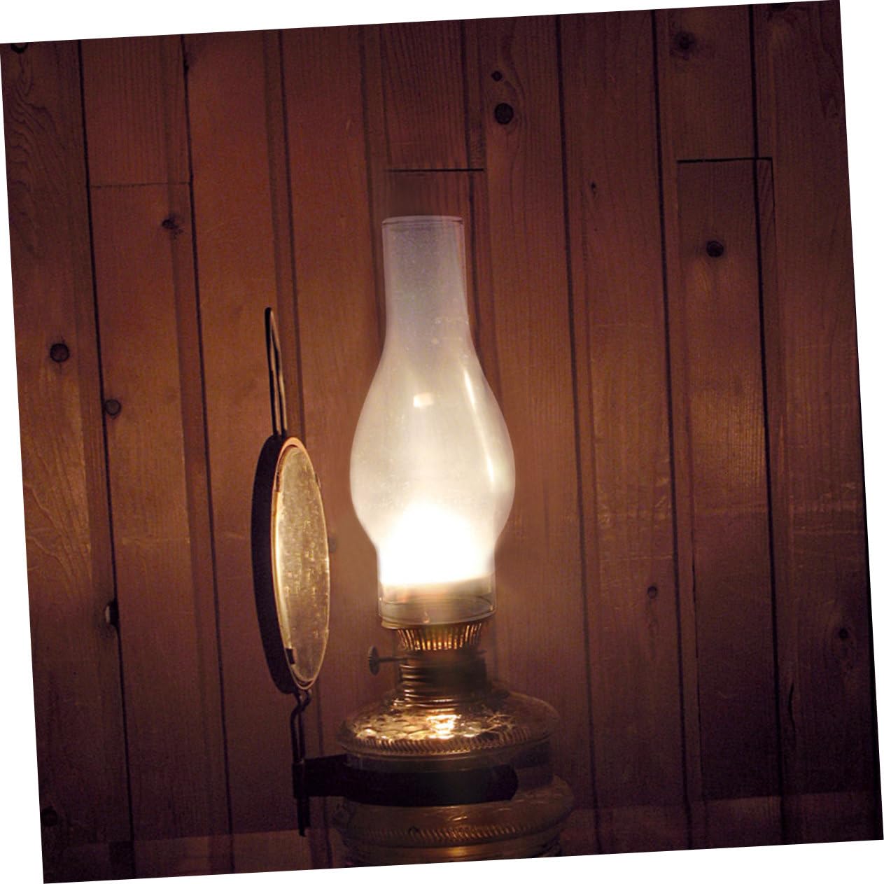 PartyKindom 5 Ensembles Cheminée De Lampe À Huile en Verre Dirigé Lumières De La Lanterne Retrolite Lampes À Huile Couvercle en Verre De Lampe À Huile Couvercle De Lampe À Huile 2 Pièces * 5