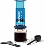 AeroPress コーヒープレス 1-3杯用 Amazon | AeroPress クリアブルーコーヒープレス – 3イン1の抽出