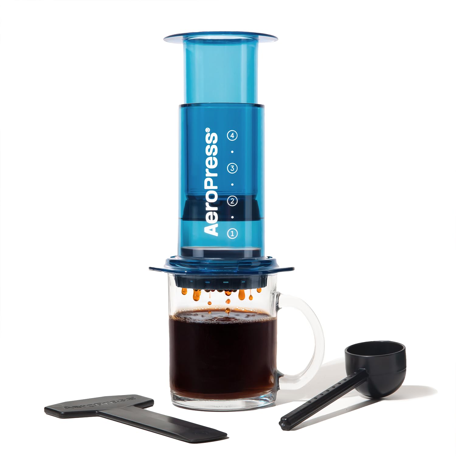 新品エアロプレスコーヒーメーカー　クリア日本未発売クリアブルー器具ドリッパー AeroPress Coffee Maker Clear