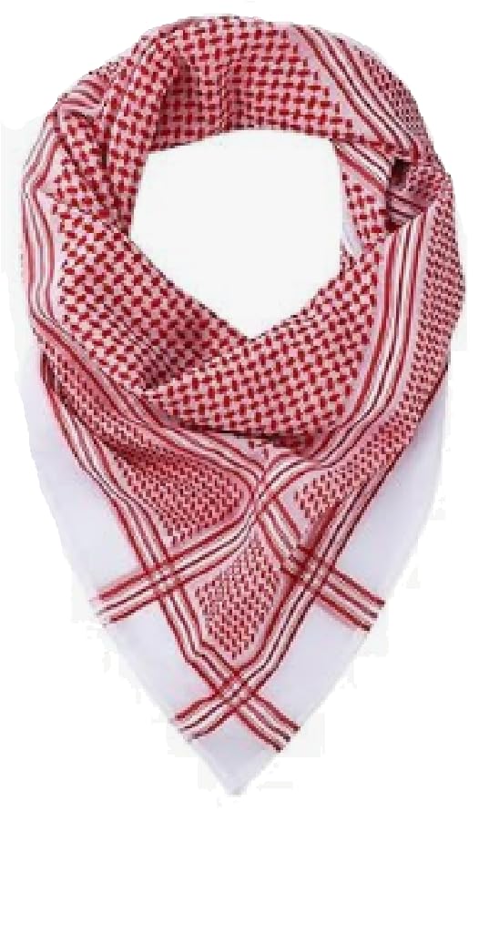 FAMOUS TEXTILE Mens Cover Shawls Scarf Stole Arabia Headscarf Red and White Arab Shemagh Head Scarf Saudi Headwear Soft Cotton mix Fabric.-picture-10