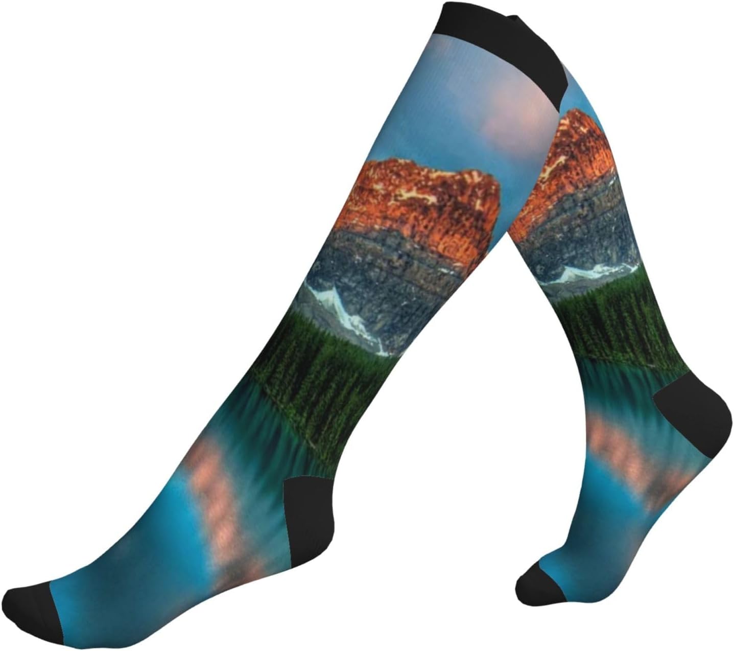 Taken At The Peak Of During Tight Fitting Women'S Men'S Knee High Running Socks