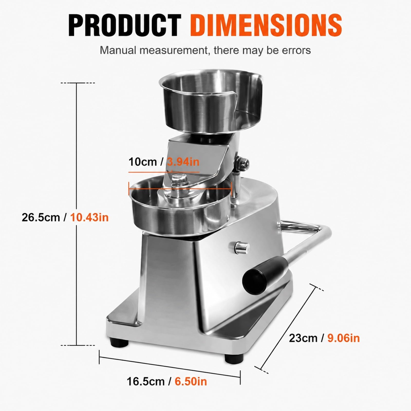 Manuelle Burgerpresse, Patty Maker Aluminium Edelstahl