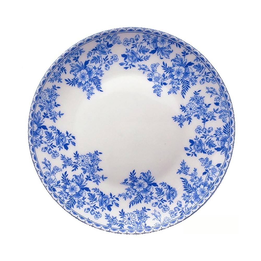 Talerze do makaronu, gliniane talerze deserowe zastawa stołowa chińska orchidea porcelana kostna zestaw vintage złamany kwiat niebieski cymbidium ceramiczna zastawa stołowa czteroczęściowa miska,