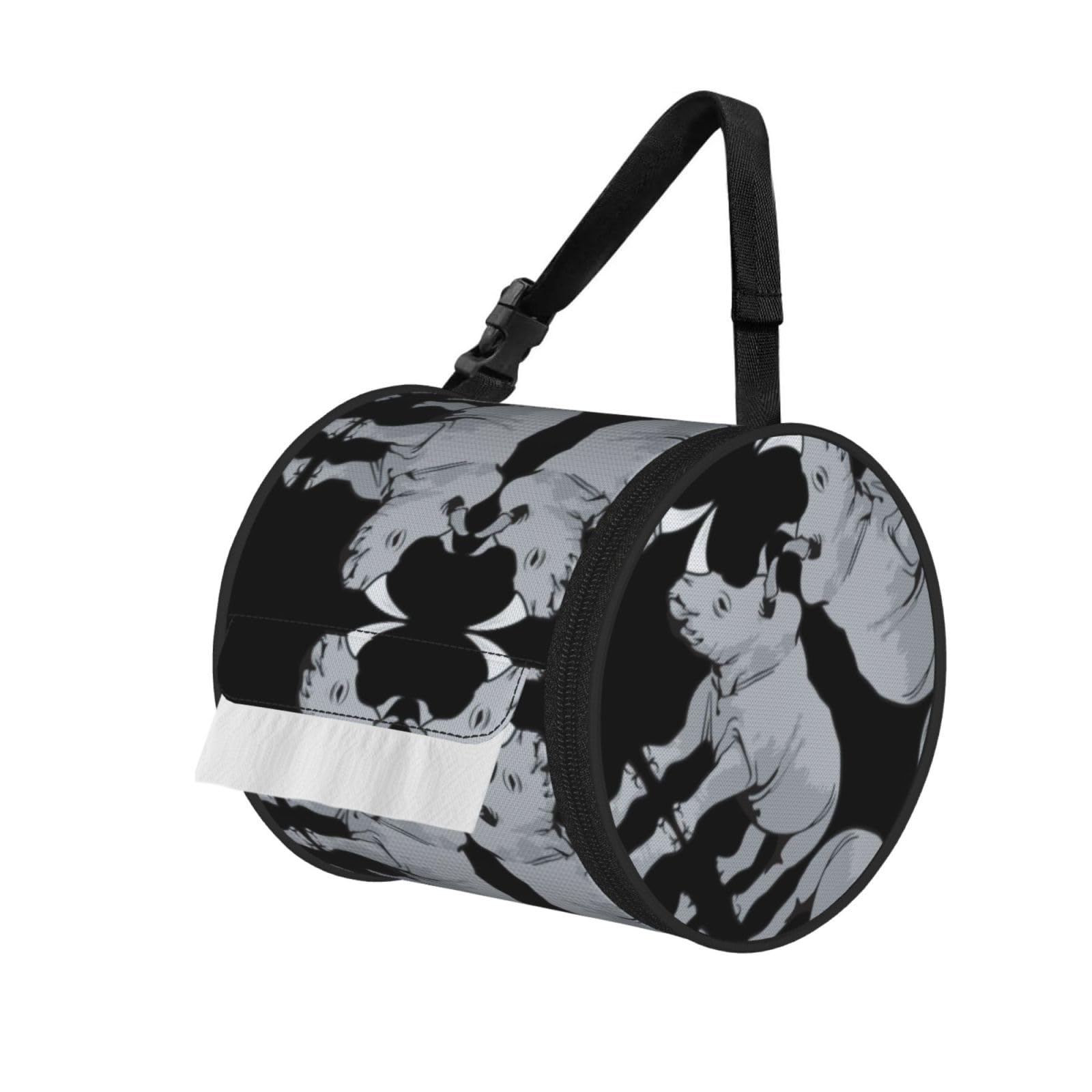 animal Printed Toilet Paper Holder Bag, Adjustable Strap Roll Paper Organizer for Car Kitchen Outdoor
