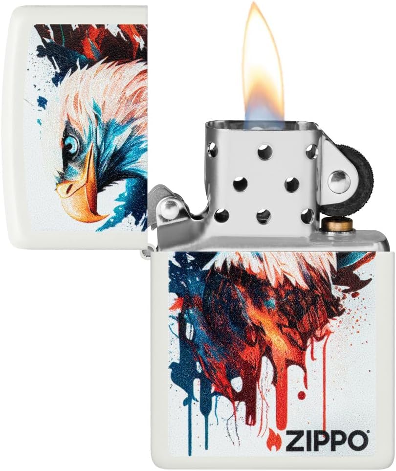 Encendedor Zippo con diseño personalizado blanco mate miniatura 6