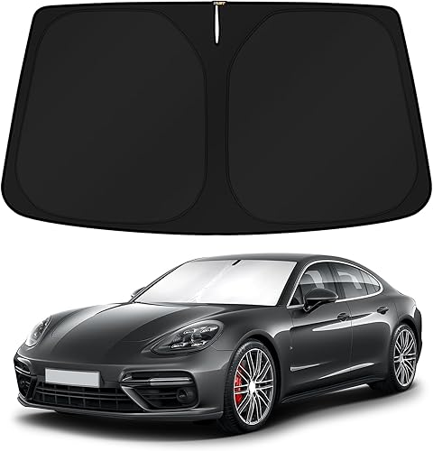 KUST Parasol para parabrisas de ajuste personalizado para Porsche Panamera Sedan 2017-2024, accesorios para parasol, protector de parasol plegable,