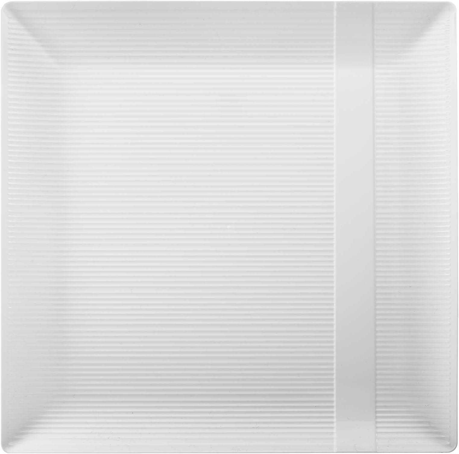 ExquisiteCrown Premium Heavy Duty Plastic Plates - Linear Squared (40 Pack) - Wedding China Like 9 Inch. na