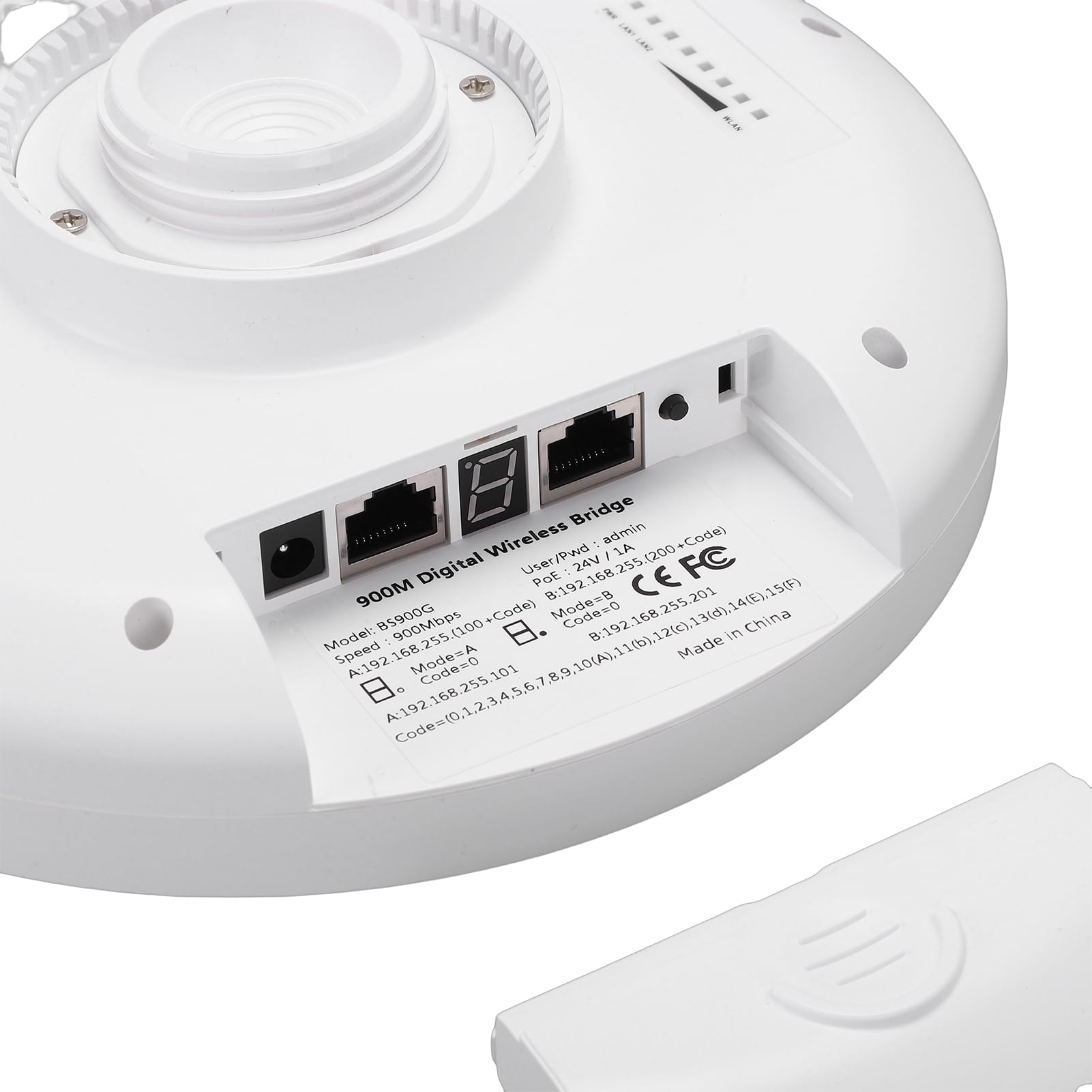 Jectse Bridge Wireless, Bridge WiFi per Esterni a Lungo Raggio 5.8G con Antenna Ad Alto Guadagno, Interfaccia di Rete a 900 Mbps, Impermeabile IP65, per modalità Client Punto di accesso.