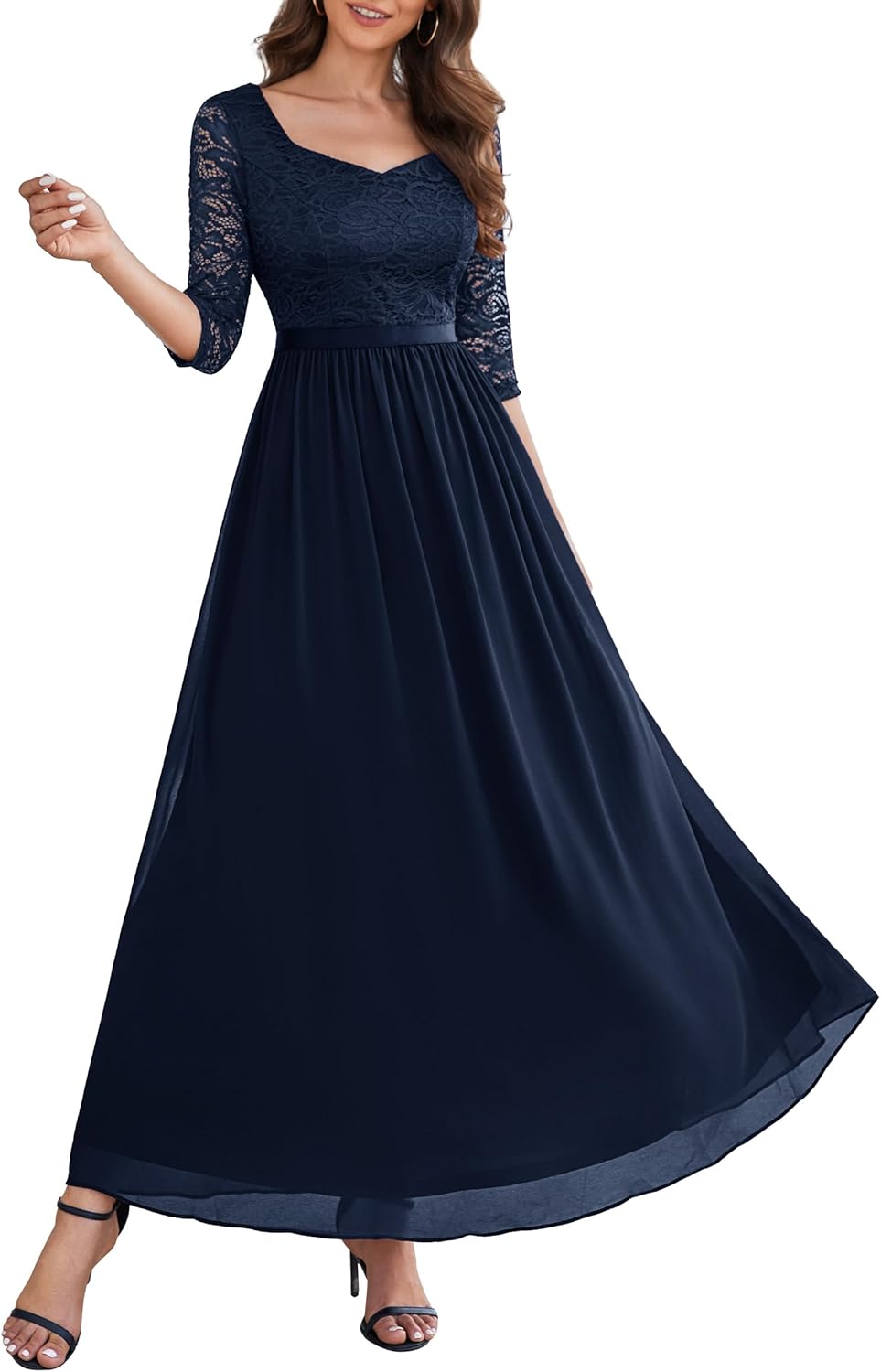 Wedtrend Formal Dresses for Women 3/4 Sleeve Bridesmaid Dress Mother of Bride Dress Maxi Evening Gown Prom Dresses