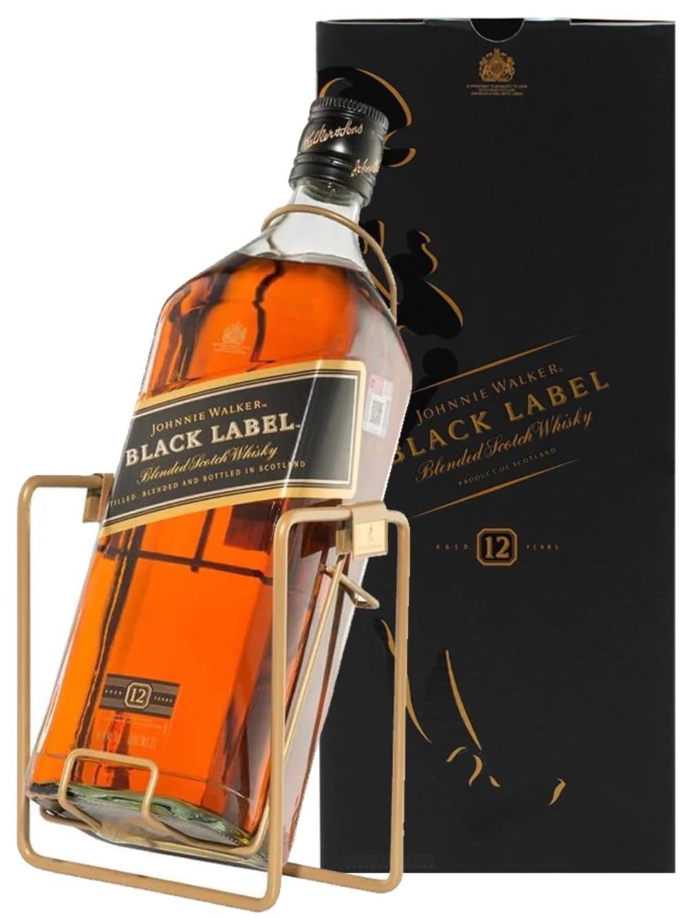 Johnnie Walker 12 Year Old Black Label Cradle Blended Scotch 
