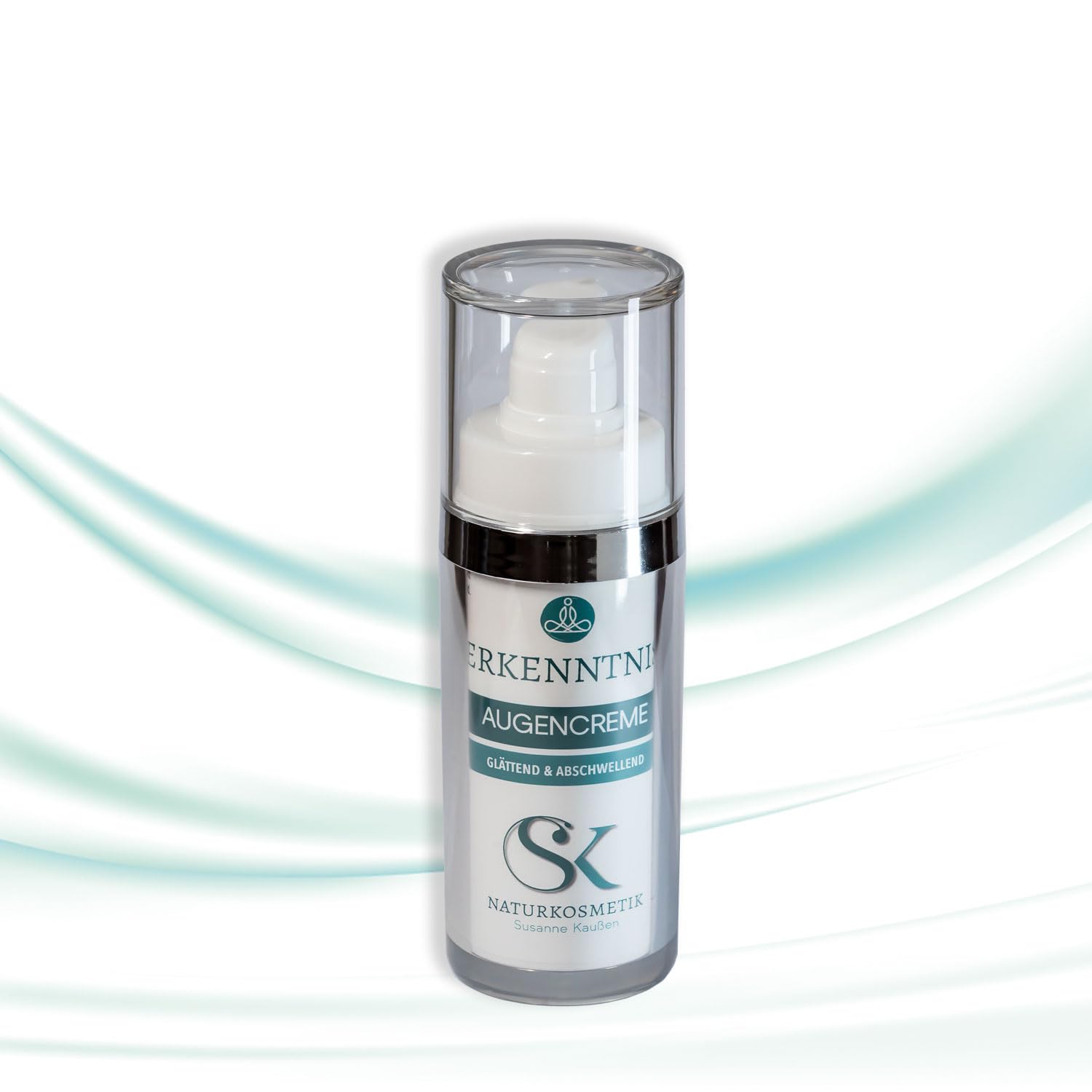 SK Naturkosmetik ERKENNTNIS Augencreme – Frischekick für wache, strahlende Augen | abschwellend & glättend mit Koffein, Myrthenöl & kolloidalem Silber | parfumfrei & allergikerfreundlich