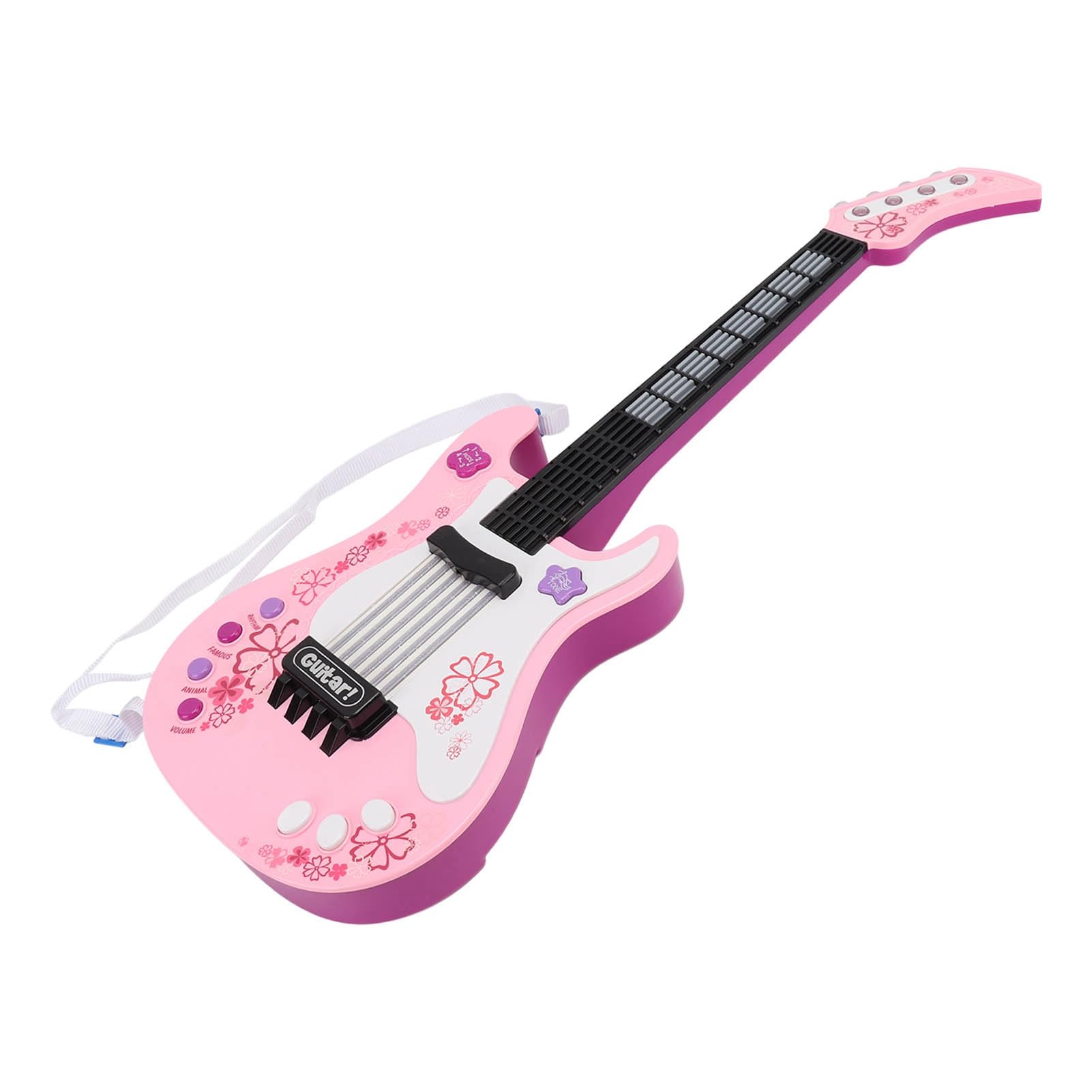 Giocattolo per Chitarra Elettronica per Bambini con modalità Multiple e Luci Ritmiche per L'apprendimento della Musica dei Bambini Strumento in Plastica da 56,6 Cm (Rosa)