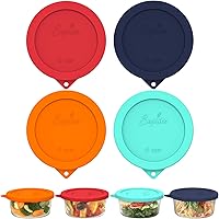 Vista 16 de Sophico Tapas Redondas de Almacenamiento de Silicona de 4 Tazas de Repuesto para Tazones de Vidrio Anchor Hocking y Pyrex 7201-PC