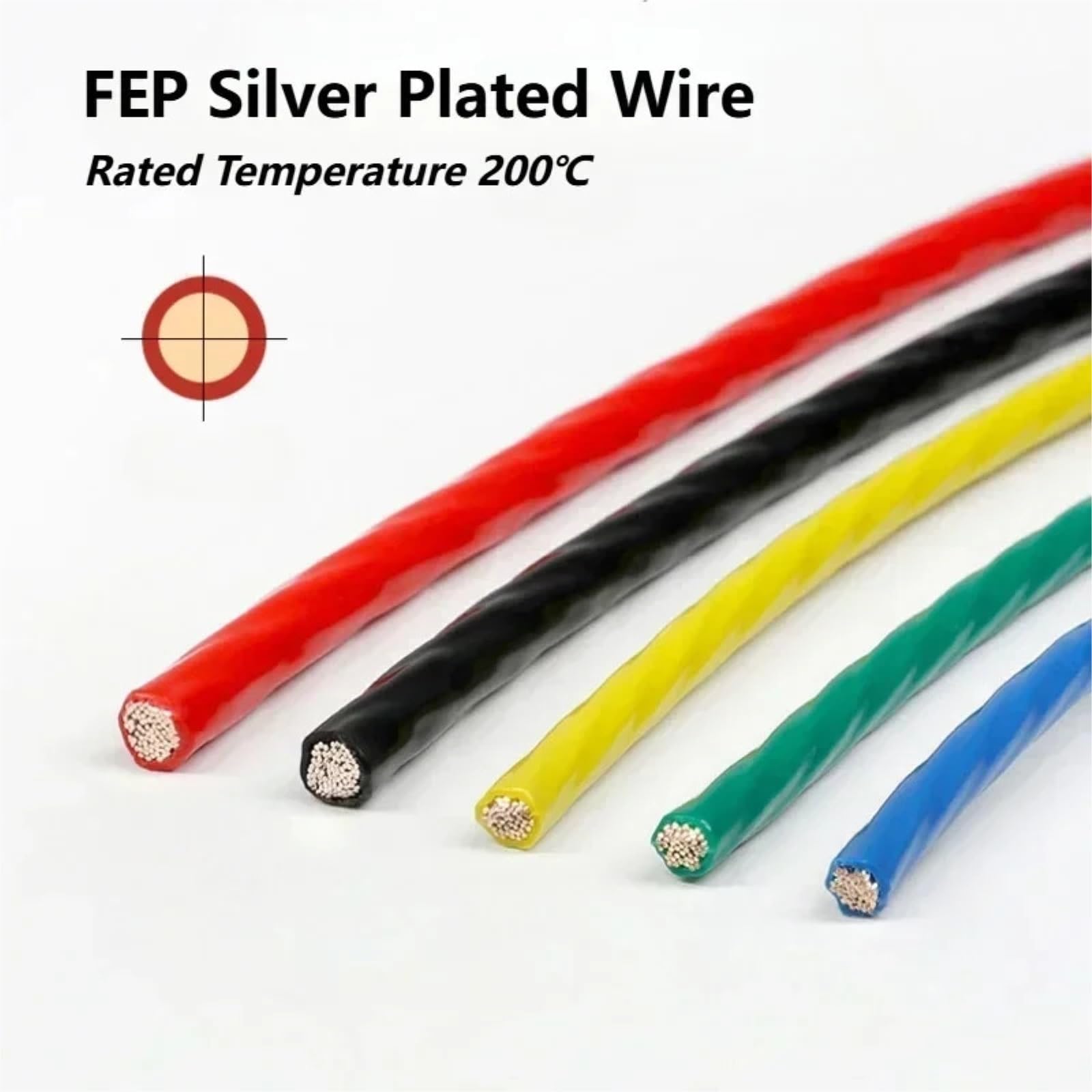Przewód FEP 30AWG, 1/5 m, posrebrzany, wysoka czystość, OFC, elektroniczny głośnik audio HiFi, słuchawki, miedziany kabel do drukarki 3D, brązowy, 5 M_15AWG 2,0 mm SQ1,5