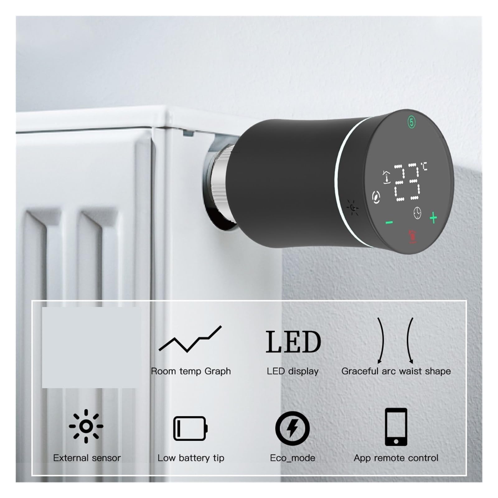 3.0 TRV Termostat Tuya Siłownik Grzejnikowy Zawór Inteligentny Programowalny Regulator Temperatury Informacja O ZgodnośCi(1Pcs Black Valve)
