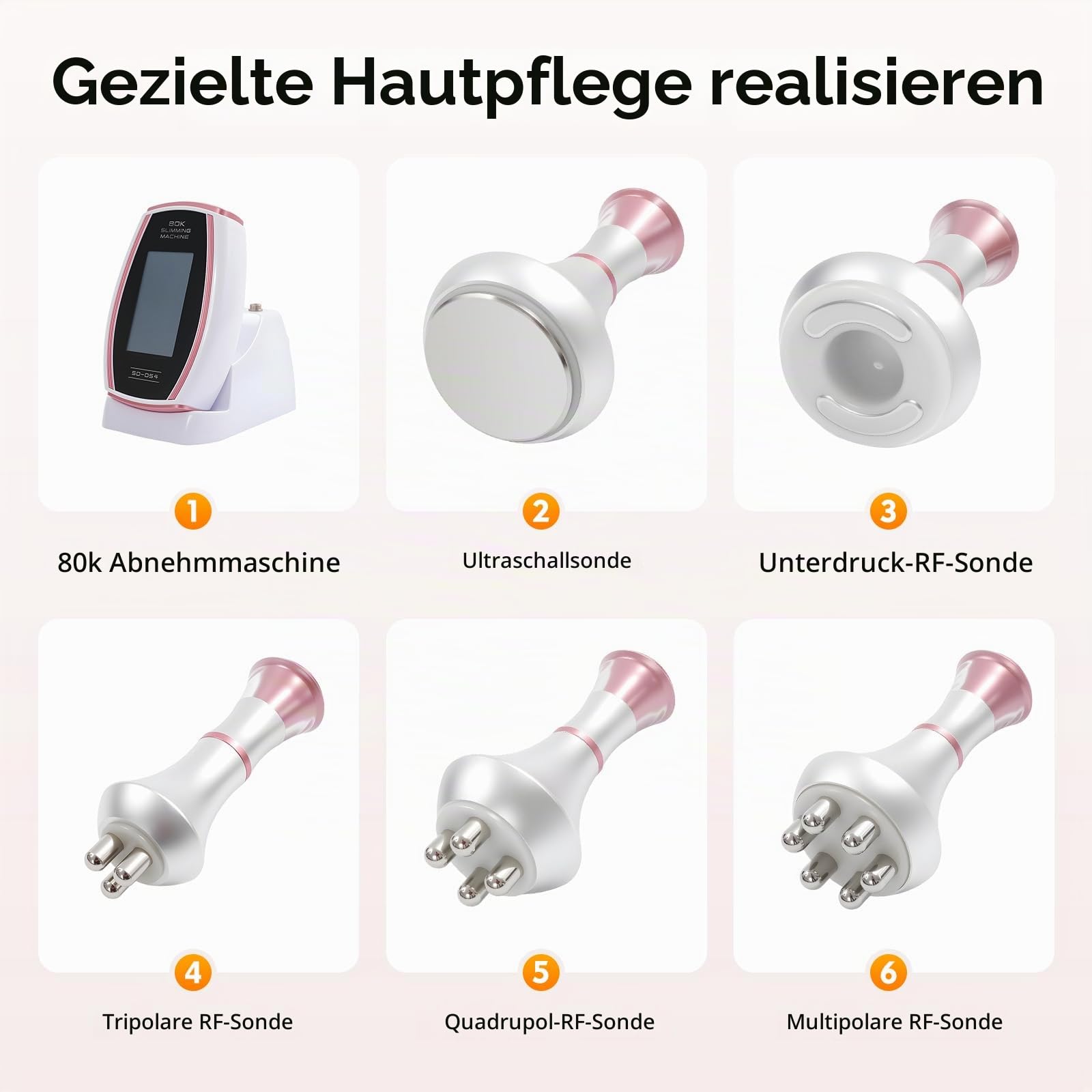 5 in 1 Abnehmen Maschine , 80K radiofrequenz Gerät Gesicht Ultraschall Körper Shaper Schönheit Maschine , Gesichtskosmetik Maschine Cellulite Gerät, Cellulite Massagegerät für Straffung & Modellierung