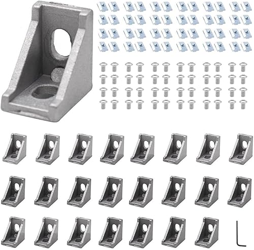 Miniatura 153 de 10 unids 2020 placa de extrusión de aluminio conector esquina L soporte 8020 V ranura hardware ranura T accesorios con tuercas en T y tornillos