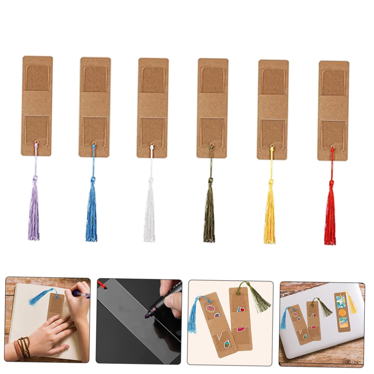HOMSFOU 120 Set Segnalibri Per Etichette Segnalibri Vuoti Convenienti Per Pagine Libri Kit Con Nappa Kit Per