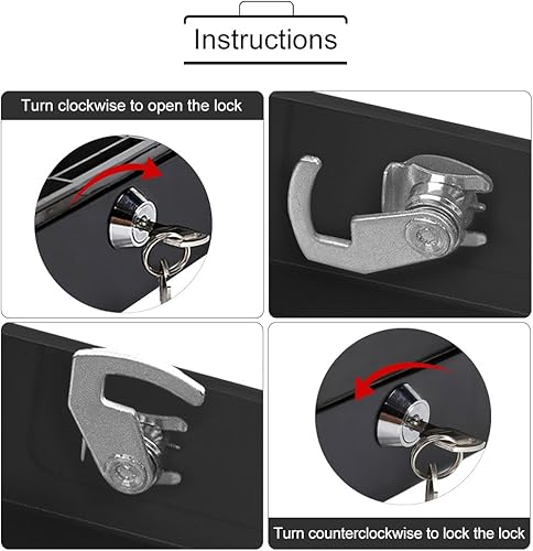 Miniatura 3 de Caja fuerte y con cerradura, mini cajas fuertes pequeñas con caja de seguridad negra, caja de seguridad con cerradura para dinero en efectivo y