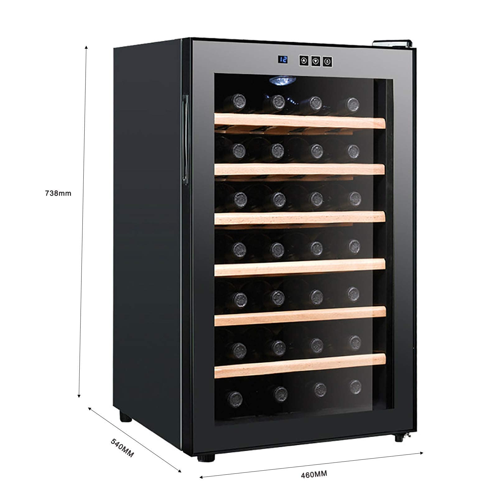LJLZXPBUS Wine Cooler 28 Bottle Dual Zone Wine Refrigerator with Stainless Steel Tempered Glass Door Hollow Tempered Glass Insulation Fit Champagne Bottles, Fre on Fridge.com