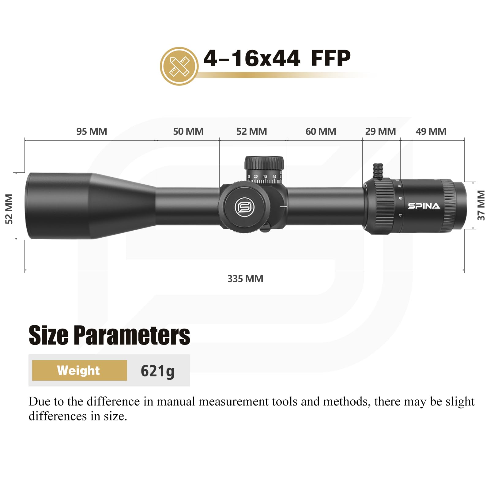 SPINA OPTICS 4-16x44 II Primo cannocchiale a piano focale MRAD