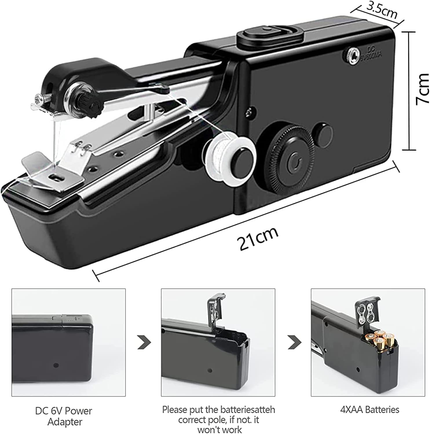 Macchina da Cucire Portatile, Macchina Per Cucire Professionale Mini Elettrica Handheld Sewing Machine per Principianti, Cucitura Rapida adatta per Vestiti, Tende in Tessuto, Fai da te