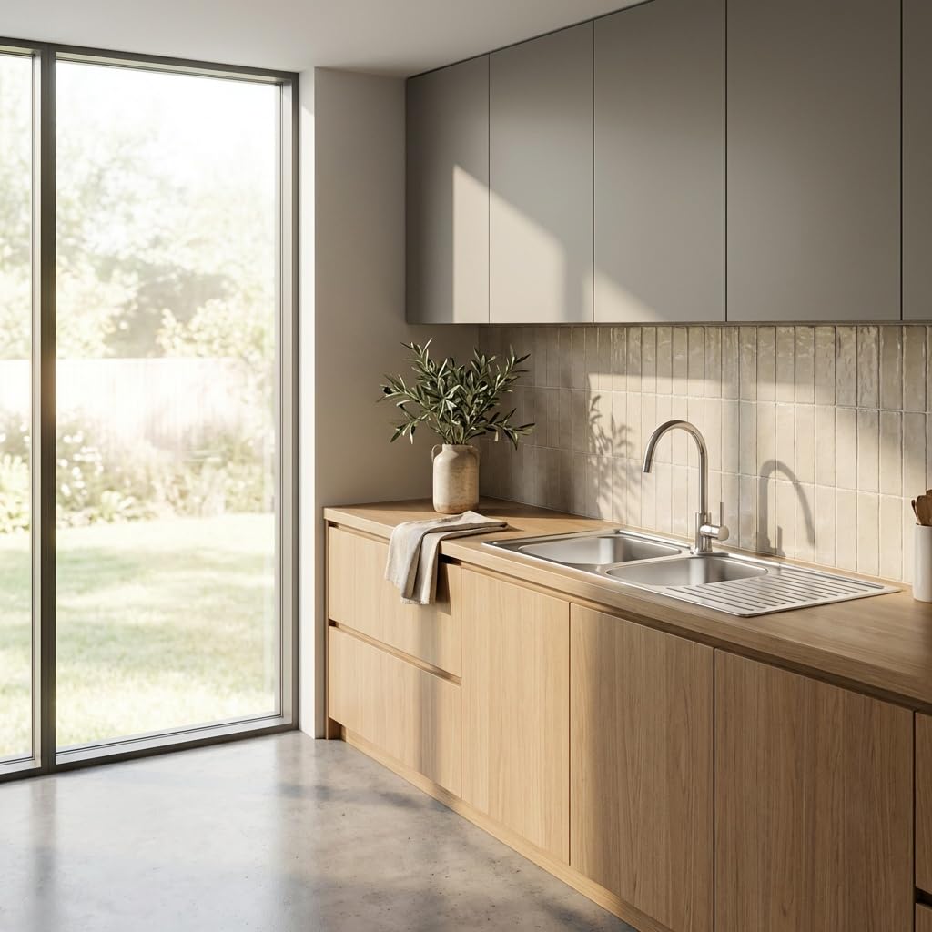 Évier de cuisine encastré en acier inoxydable avec 2 baignoires et égouttoir 116.5x50 cm finition inox - Telivo
