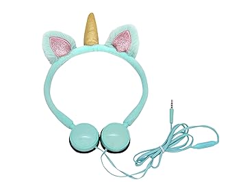 stylie modern Alternatives (Multicolor, On The Ear) Unicorn Headphones Bluetooth Wireless Headset with Mic for Kid Bluetooth Headset (Fur Headphone Green)