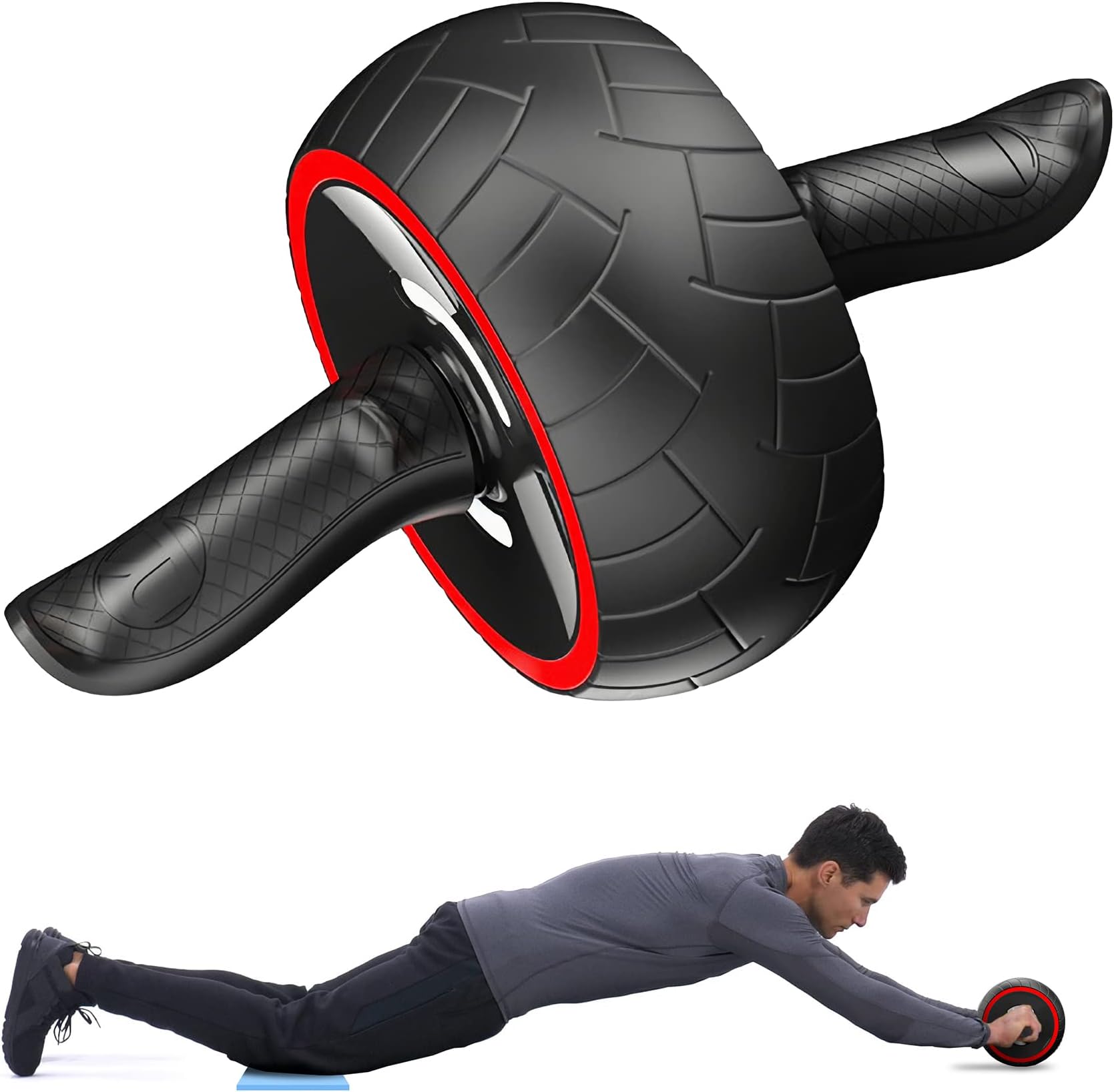 Ab Roller Wheel, Ultra Wide Ab Wheel Roller Exercise Equipment for Abdominal Core Strength Training with Knee Pad, Abs Workout Equipment for Home Gym Fitness, No Noise Ab Machine Fitness for Men Women