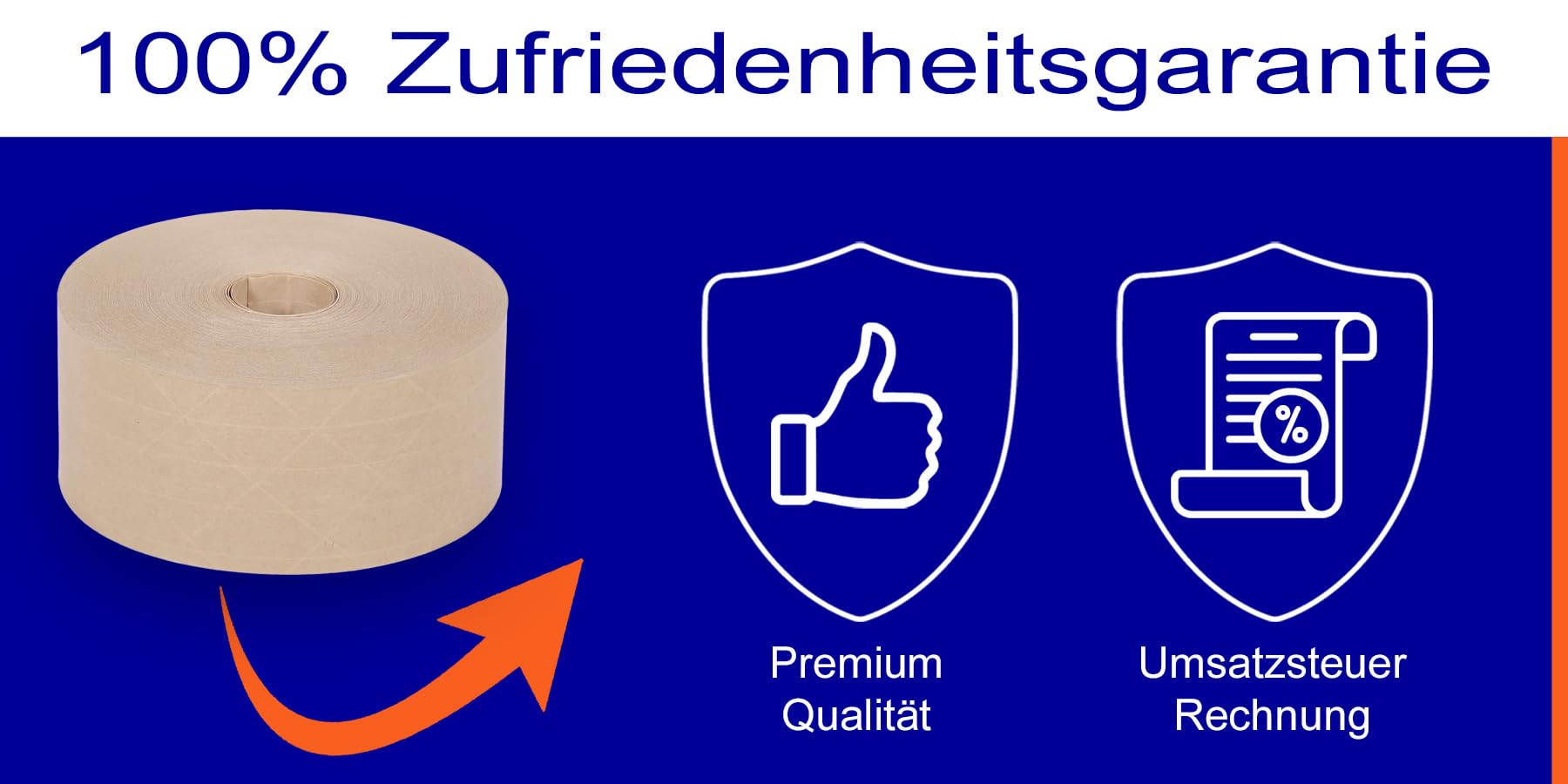 Europack24 6 Rollen Nassklebeband Kraftpapier 70mm x 150m gitterverstärkt | leise abrollend | Paketklebeband für nahezu alle Kartonagen | stark klebendes Packband/Paketband