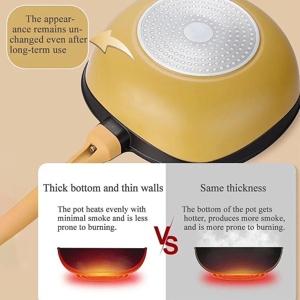 12 Inch Titanium Alloy Non Stick Pot with Lid with Steamer, Non-Stick Frying Pan with Ergonomic for Cooking Frying BakingWith Steamer Heat-Resistant & Lasts a Lifetime (Purple)