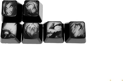 Miniatura 9 de Teclas personalizadas League of Legends (Champion Twisted Fate), grabadas con láser con el retrato de cada campeón, pasivo y habilidades. Ajuste con