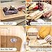 Viralcity Bamboo Cheese Board and Knife Set, Snack Tray Included, 13.8 x 13 x 1.6 Inch Wood Charcuterie Platter for Wine, Cheese, Meat, Large