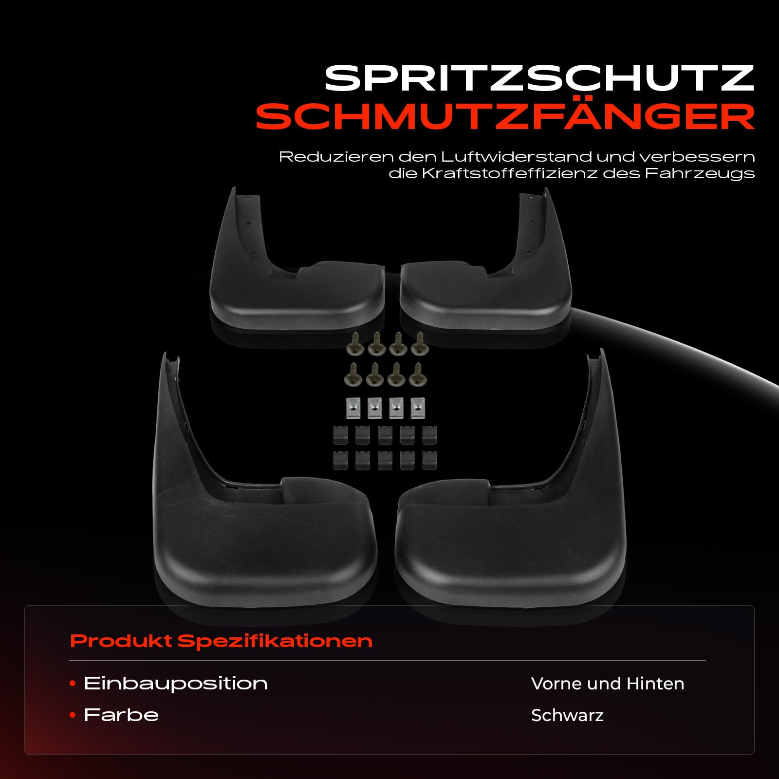 Frankberg 4x Spritzschutz Schmutzfänger Vorne Hinten Links und Rechts Kompatibel mit W639 Viano MPV Vito Bus 2011-2014 B66580000