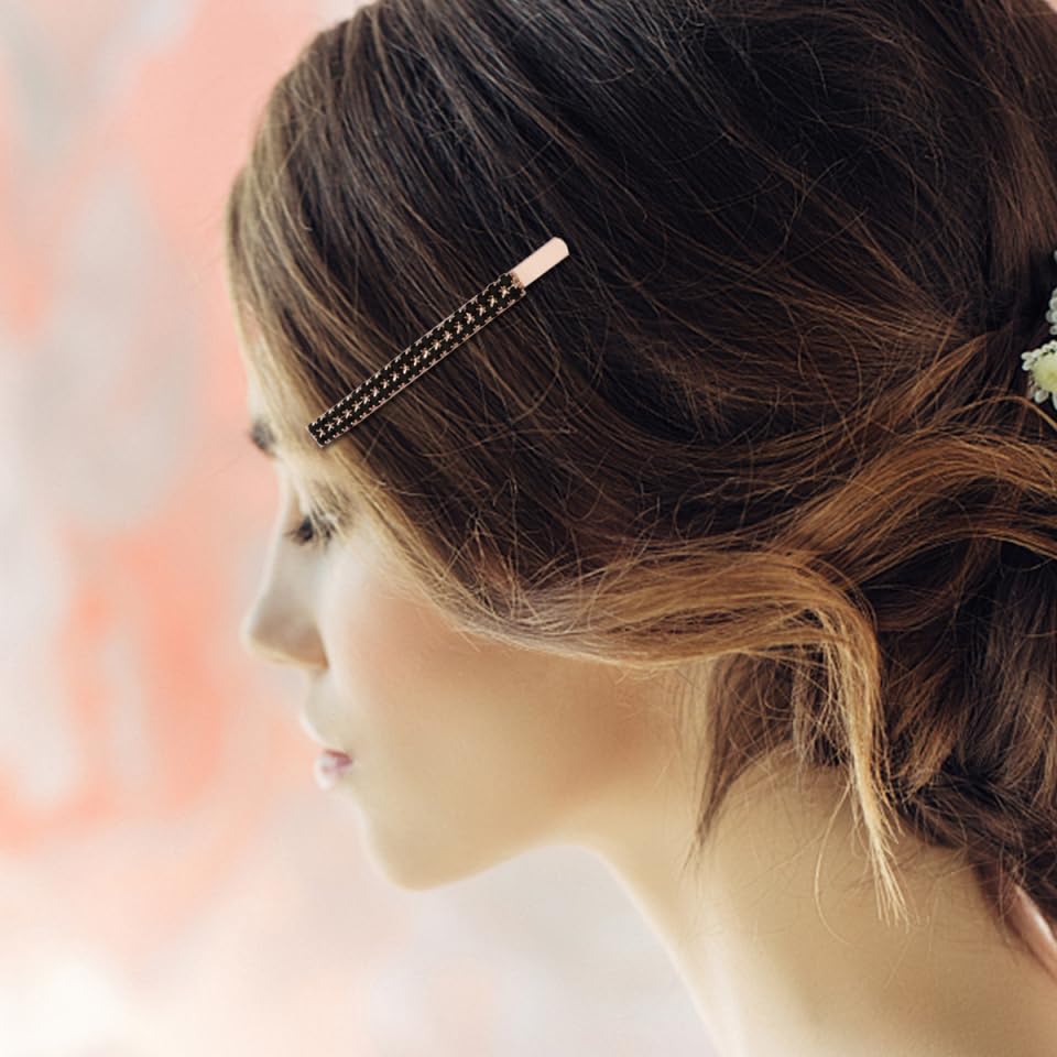 minkissy Rhinestone Hair Clip Set 8Pcs One-Line Barrette Hair Accessories for Women Girls Wedding Party Daily Styling - Image 4