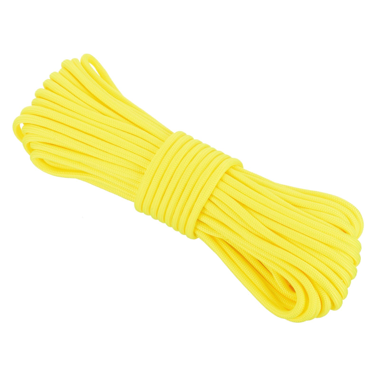 Rebower 550 Paracord Rope 15m, 4mm Thin Paracord Nylon Cord 7-Strand Core [for Tent Camping Outdoor Gear] - Yellow