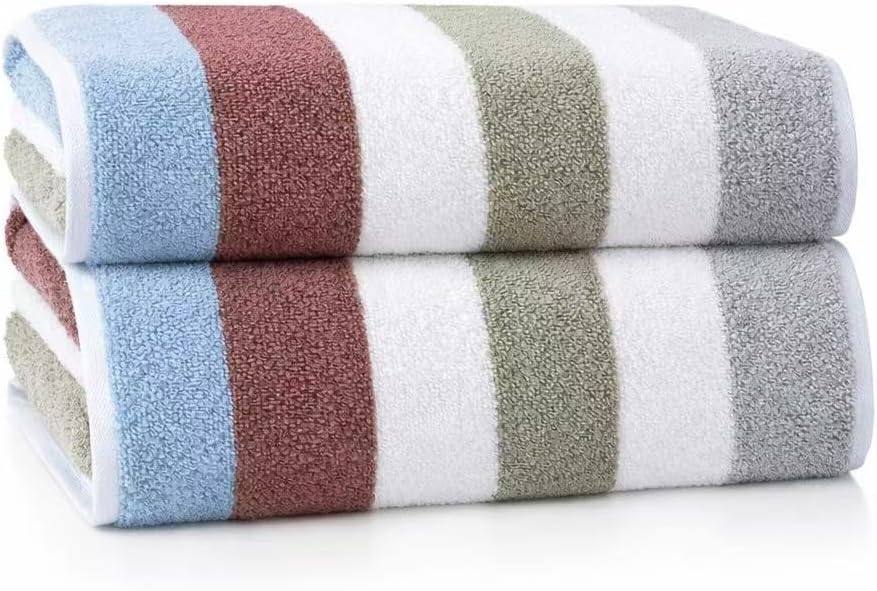 YiLUOMO Blue Striped Pattern Hand Towels Set of 2 100% Cotton Super Soft Highly Absorbent Bathroom Hand Towel 13 x 29 Inch