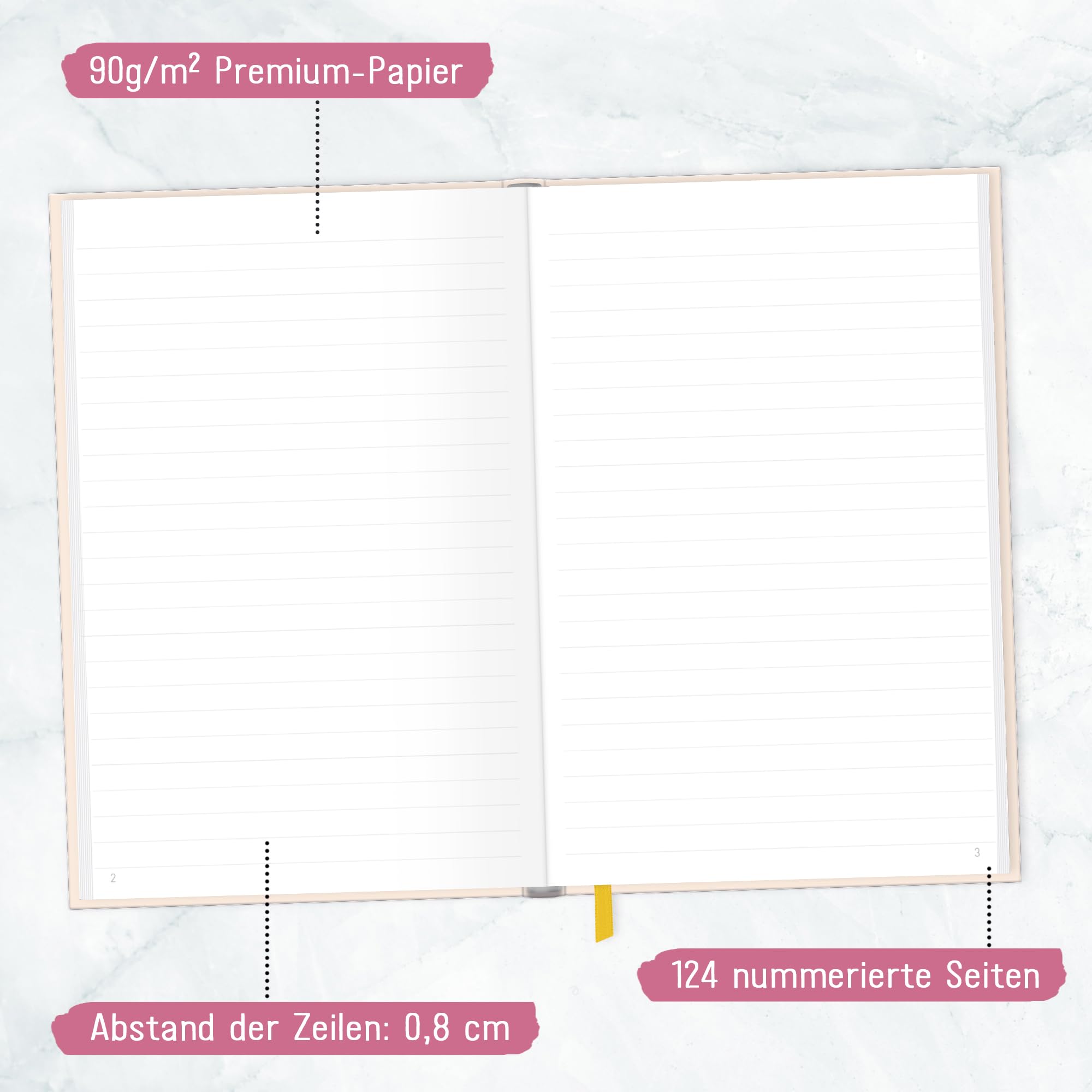 Carnet de notes A5 ligné Trendstuff by Häfft 124 pages journal intime