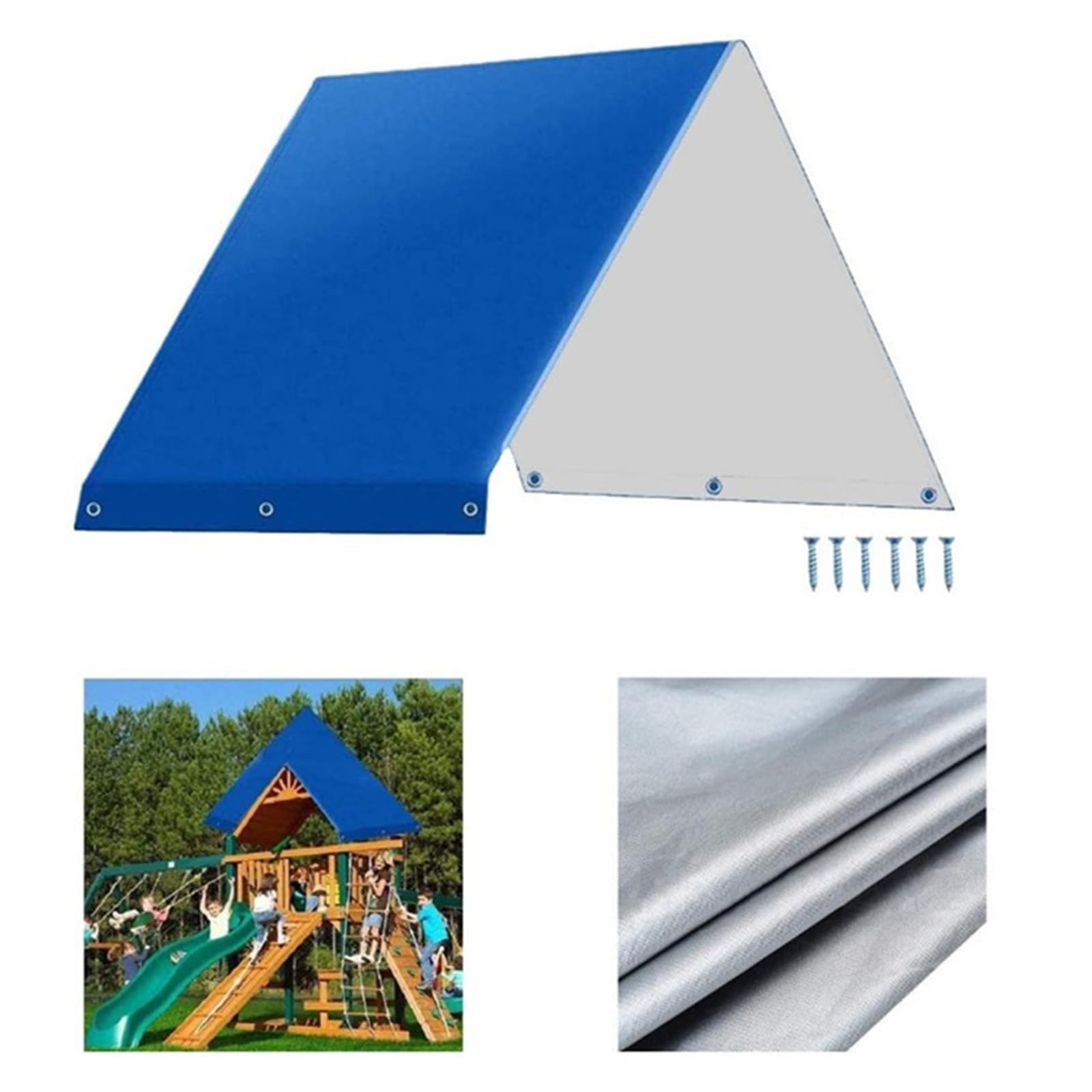 Copertura resistente agli strappi per parchi giochi con rivestimento argento 190D resistente alle intemperie ombra per bambini scivoli scalatori e giochi all'aperto baldacchino di ricambio