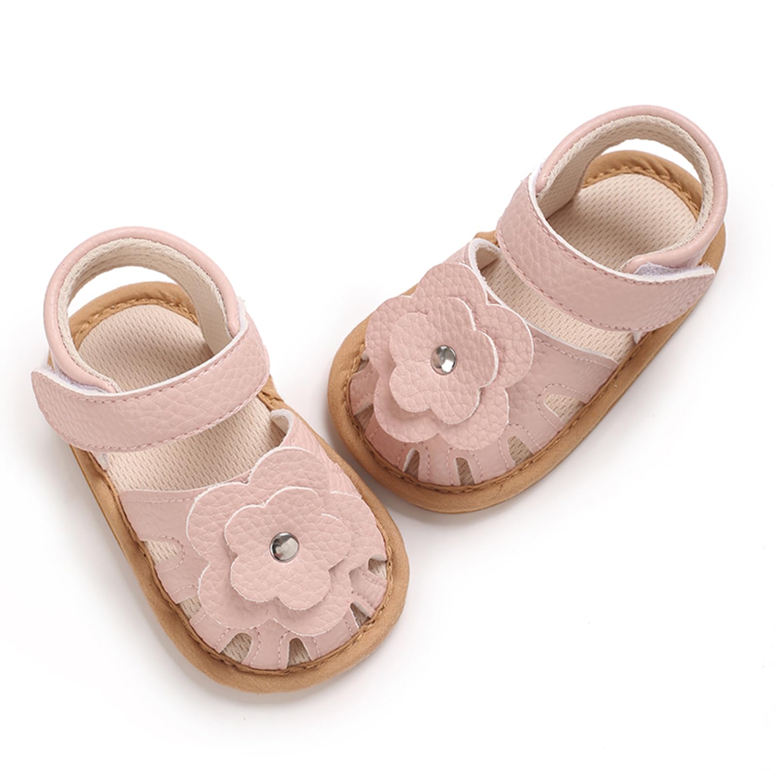 MASOCIO Sandale Bébé Fille Bout Ouvert Chaussure Été Bébé Plat Caoutchouc Antiderapant
