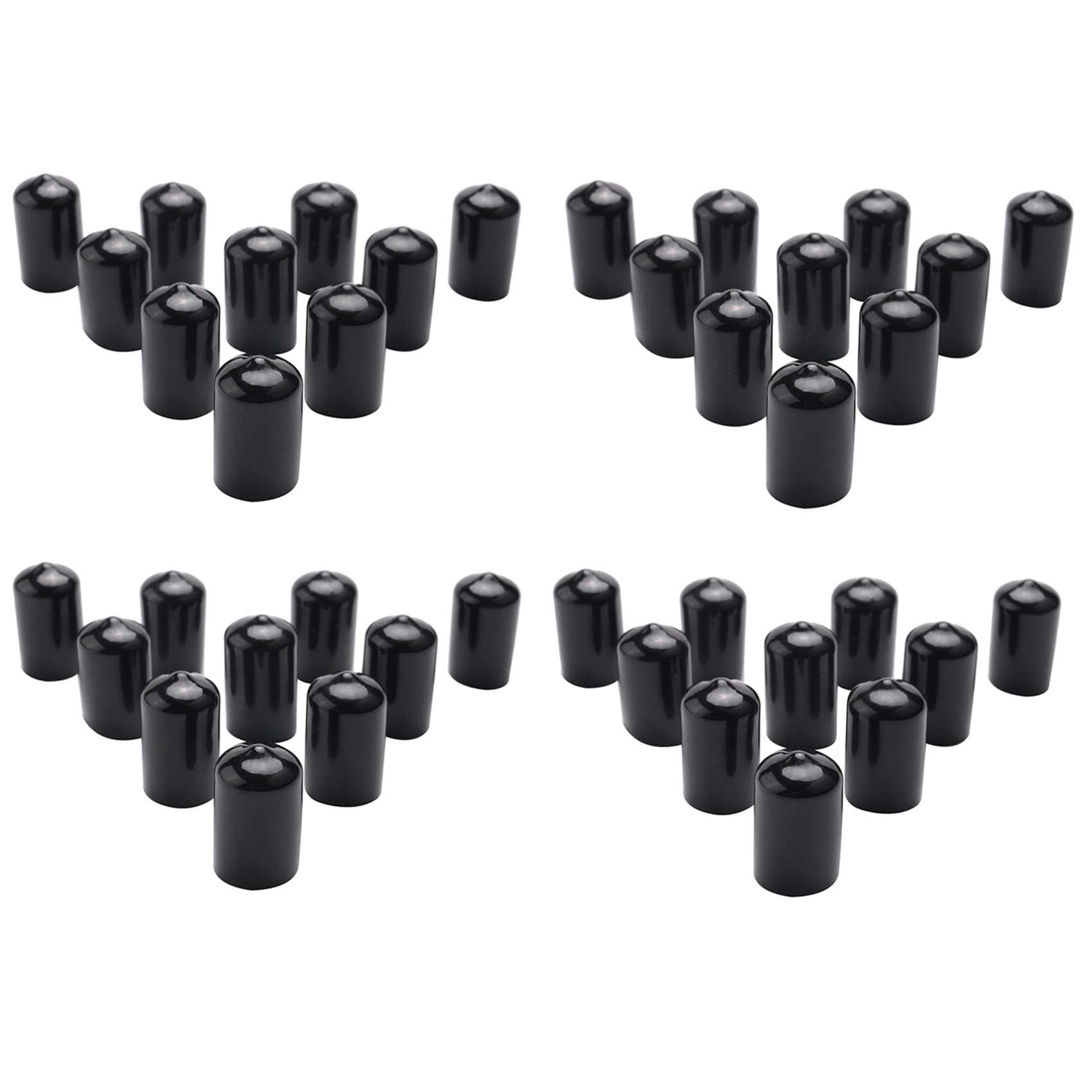 Jnchdghwa 40Pcs Rubber End Caps 16mm ID PVC Round Tube Bolt Cap Cover Thread Protectors Black