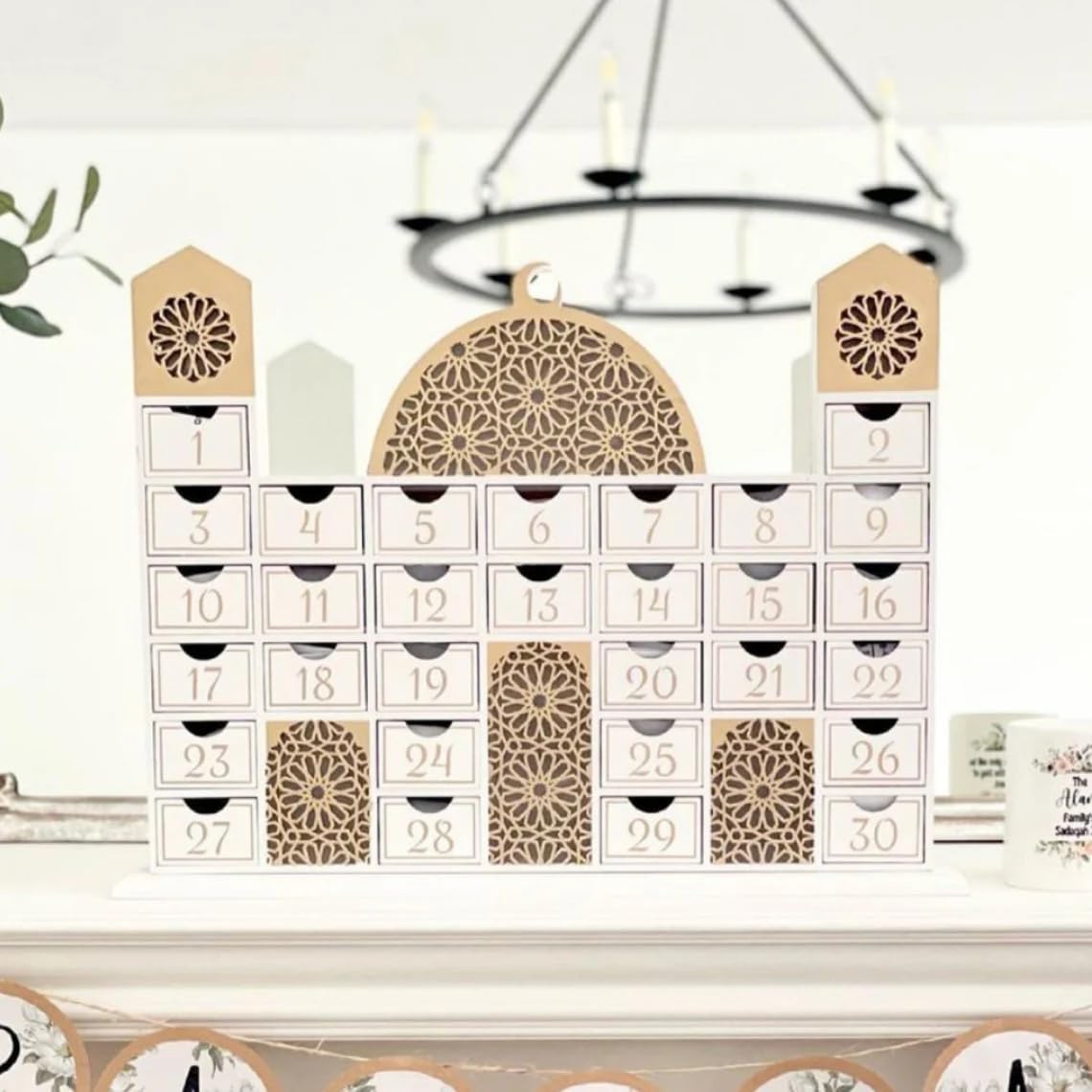 Calendario de mezquita de Ramadán y chocolates crema (30 unidades)