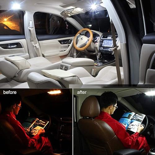 Miniatura 9 de Para 2008 3008 301 307 308 408 coche Led interior bombilla reemplazo coche cúpula bombilla kit 7 unids blanco