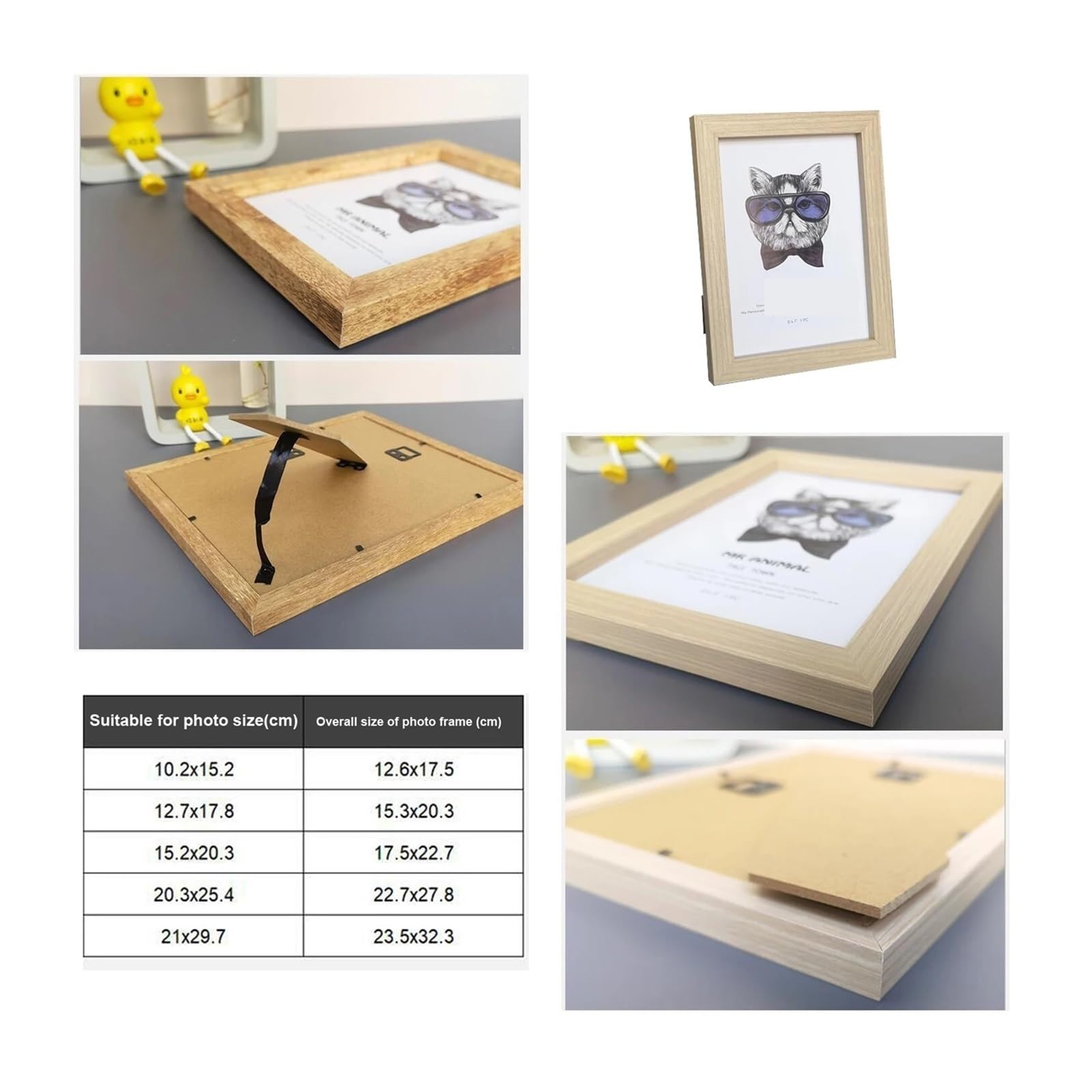 Akrylowa drewniana ramka na zdjęcia, ze stopu aluminium wisząca ścianie A4 i 5-10 cali Khaki(Khaki,20X25cm 10inch)