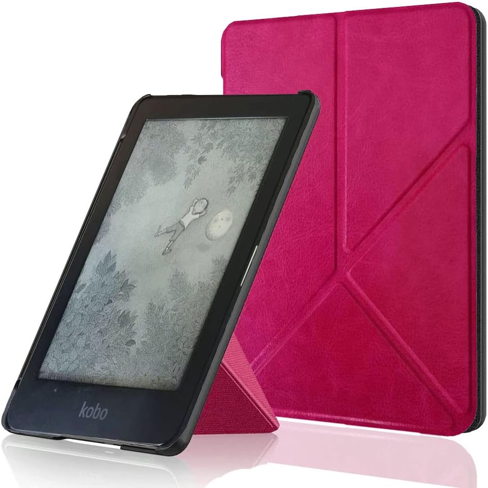 Custer Case For Kobo Sage - Ultra-Thin PU Leather Hard Shell Cover In Red