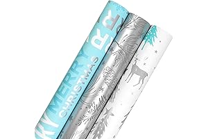 Silver and Blue Christmas Wrapping Paper | Perfect for Holiday Cheer
