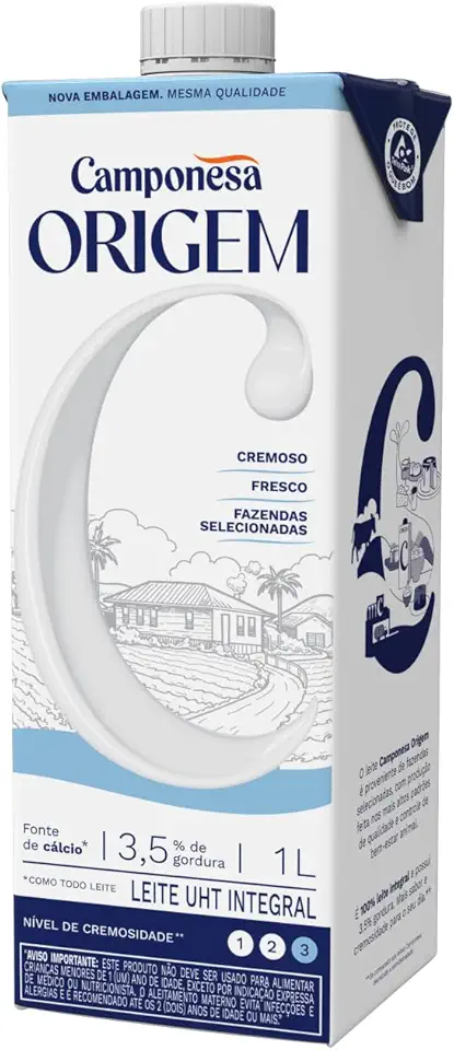 Camponesa Leite Integral Sem Estabilizantes Origem 1L